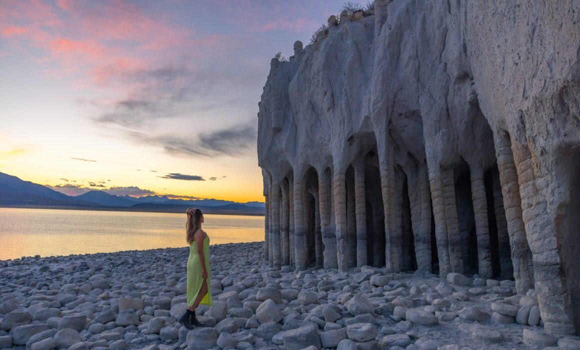 The volcanic columns at Lake Crowley in California. Photography by Asya Olson.