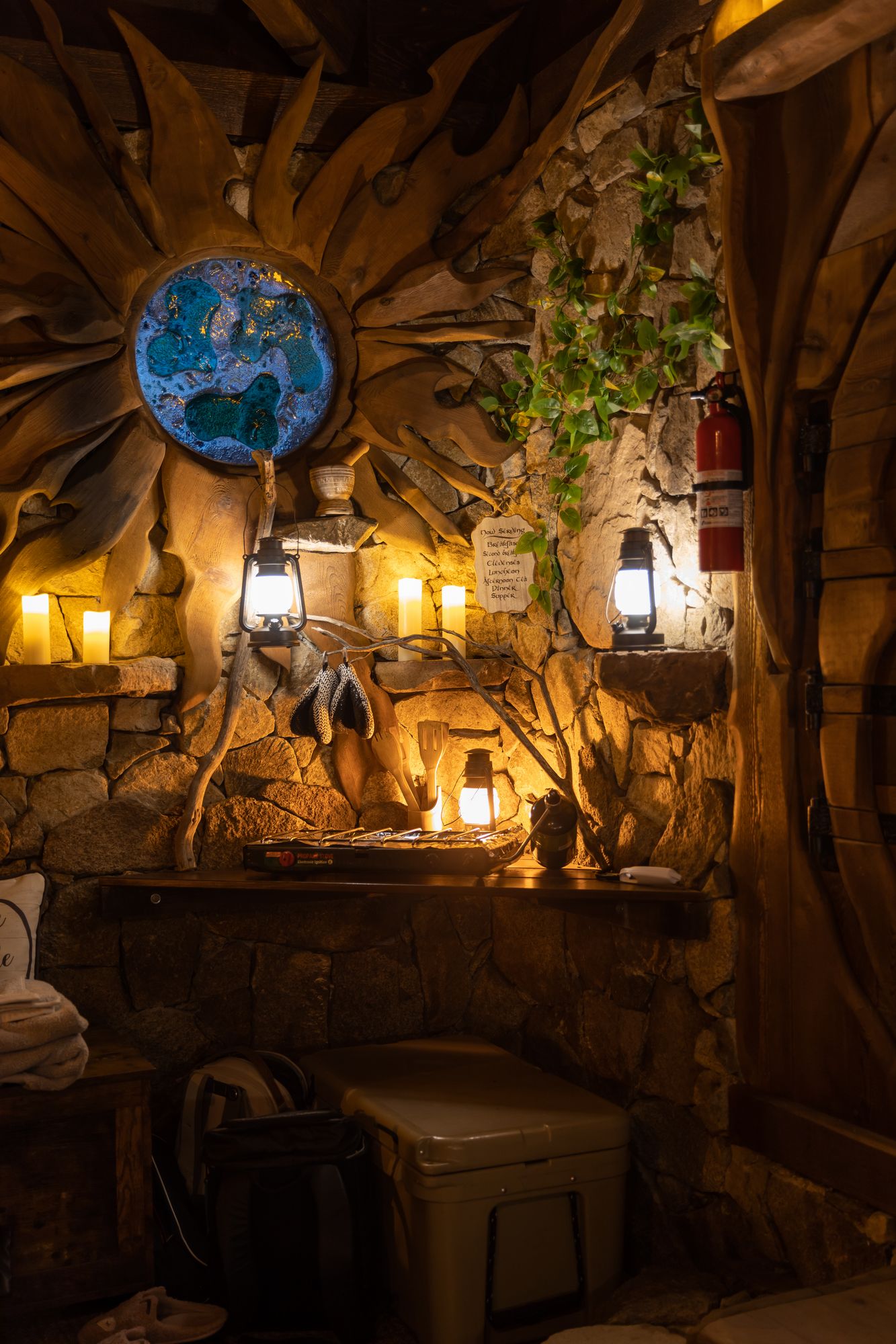 Hobbit house – inside (fridge is visible)