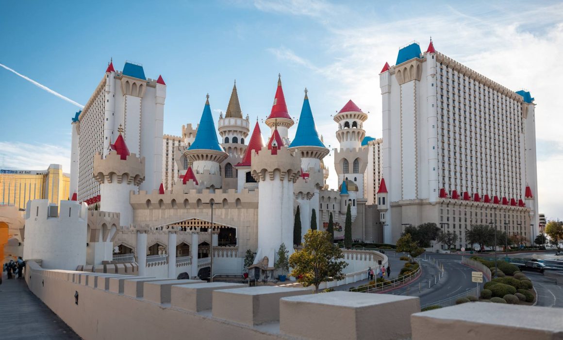 The castles of Excalibur Hotel and Casinos in Las Vegas, Nevada.