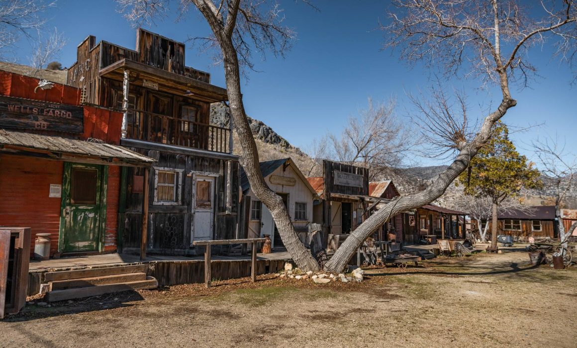 The storefronts of the Silver City, a ghost town in California.