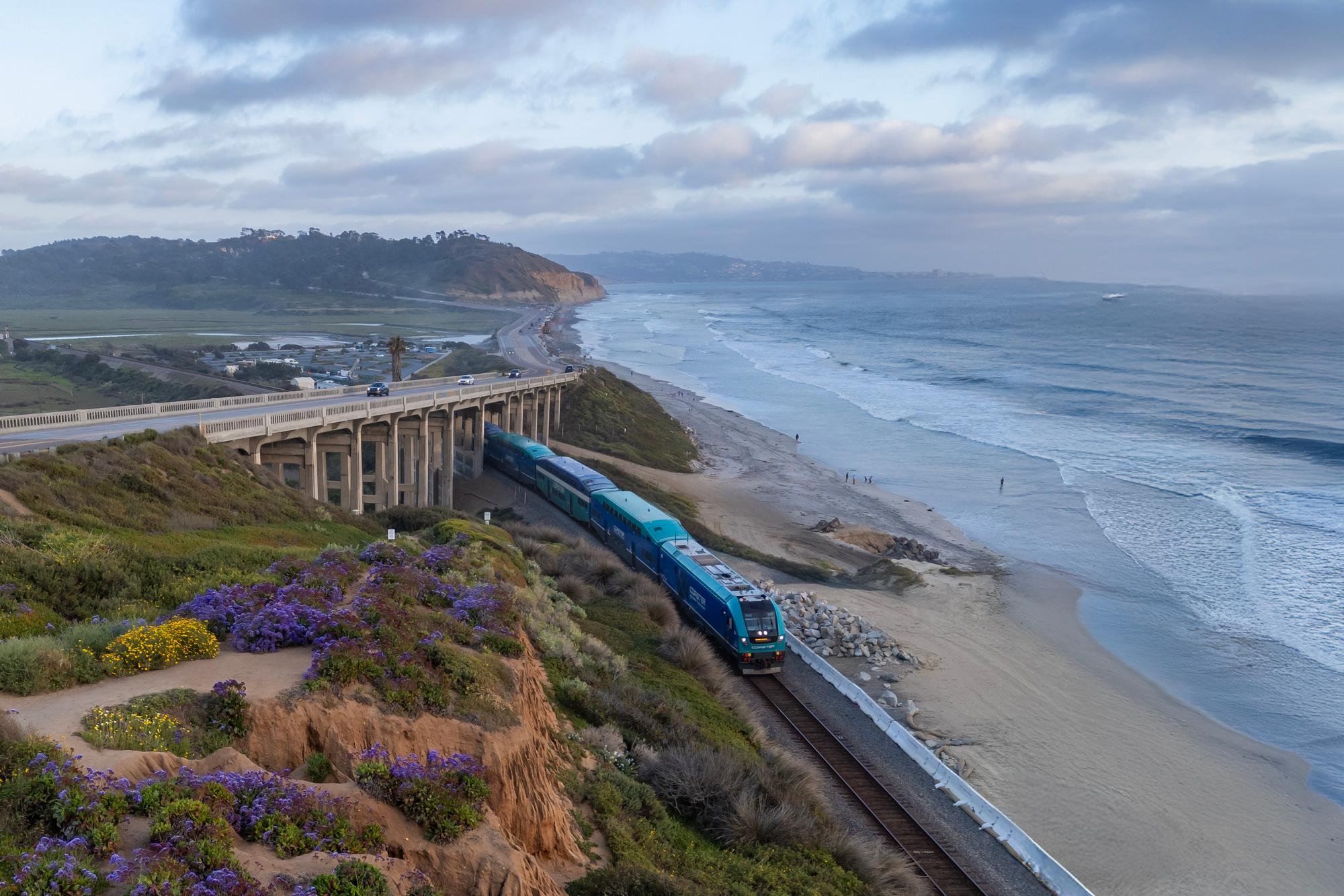 Pacific Surfliner The Pacific Surfliner riding past the beaches of California.